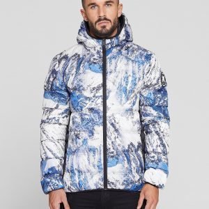 Good For Nothing All Over Print Bubble Jacket Sininen