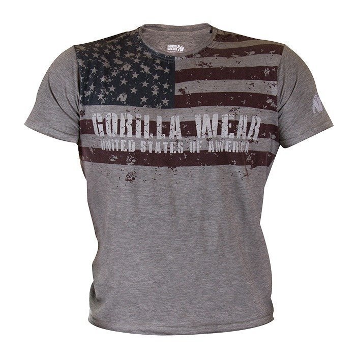 Gorilla Wear USA Flag Tee grey melange