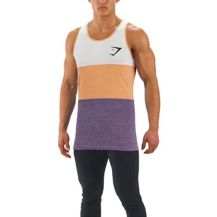 Gymshark Tri Panel Tank Orange/Purple S