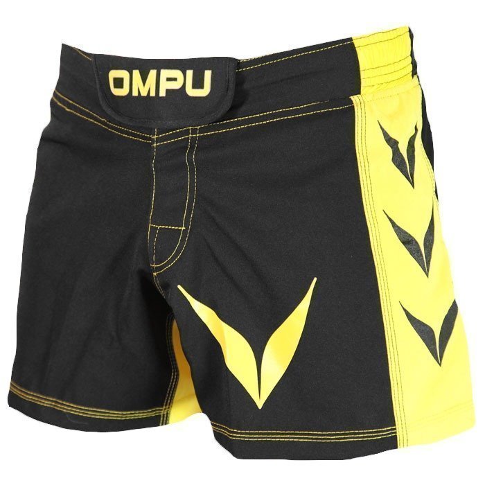 OMPU MMA Shorts Attitude black/yellow