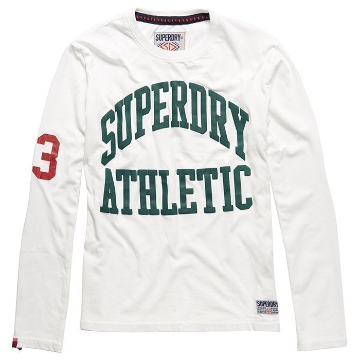 Superdry Men's Tigers Athletic Long Sleeve White/Green XL