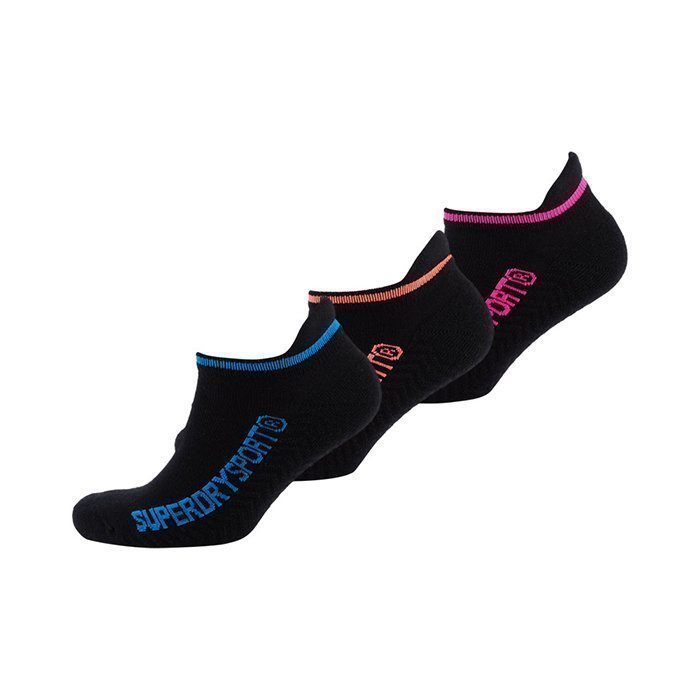 Superdry Women's Sport Trainer Sock Triple Pack Black Ice Melange OS